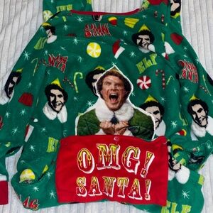 Elf Movie Men’s Pajamas Size 3X - Green and Red Similar to XL Men’s
